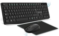 AD ADVANCE Elite Vezeték Nélküli Billentyűzet-Egér Szett - Fekete, 3 Részes Csomag, Ergonomikus, USB Csatlakozás, PC/Laptop/Tablet Kompatibi 9