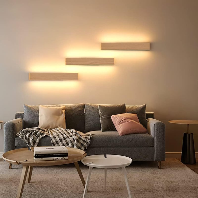 Martll Fa LED Fali Lámpa 52cm - Meleg Fehér Beltéri Világítás Nappaliba, Hálószobába, Folyosóra és Lépcsőhöz - Modern Téglalap Dizájn