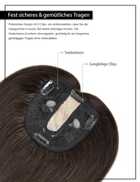Valódi hajból készült PARXITN 25 cm-es barna harrész nőknek - Könnyen felcsíptethető 3