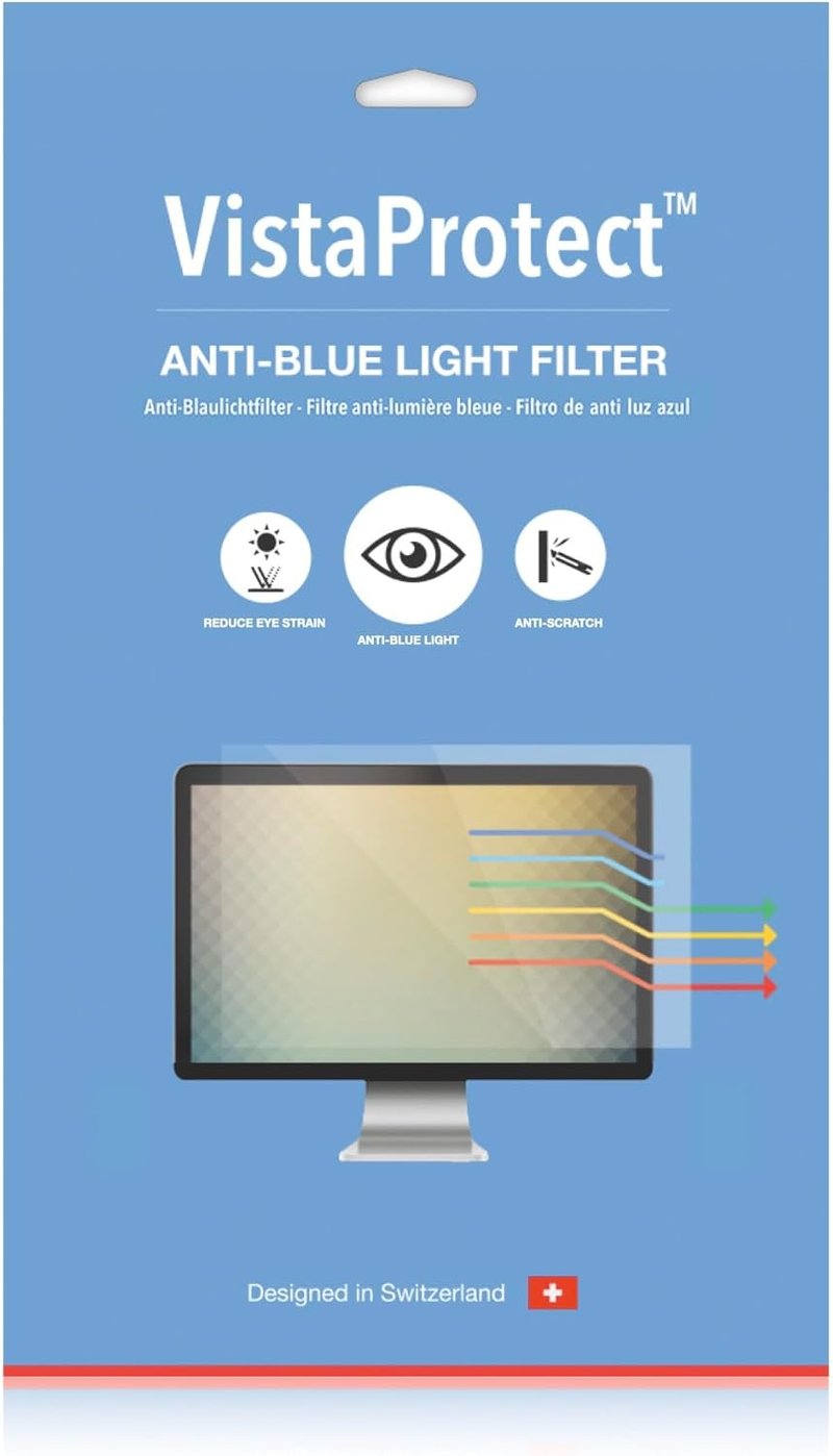 VistaProtect Kékfény Szűrő Monitor Védőszűrő 26-27" Képernyőkhöz - Szemvédelem Fejfájás és Szemfáradtság Ellen - Orvosi Fejlesztésű Monitors