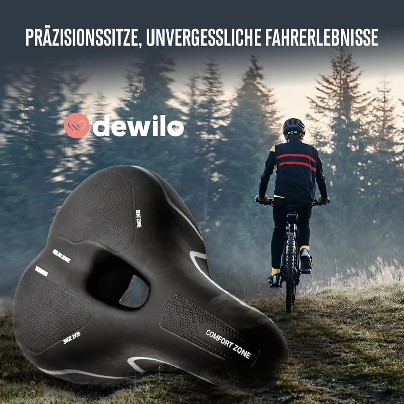 Dewilo Kényelmes Unisex Kerékpárnyereg Esővédővel és Szerszámmal - Trekking, MTB, Országúti