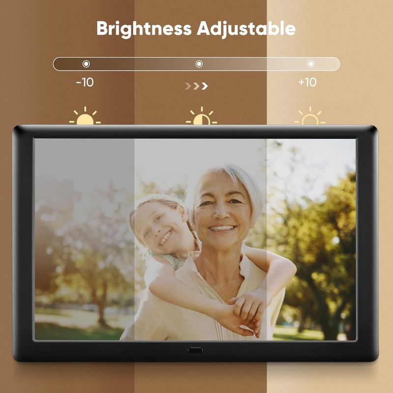 Yontwe 10" Digitális Képkeret 1280x800 Felbontással - Fotó/Videó/Zene Lejátszó, USB/SD Kártya, Távvezérlővel, Naptár és Ébresztő Funkcióval
