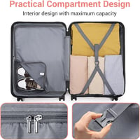 KONO Trolley Bőrönd 38x21x52 cm - Könnyű Utazó Bőrönd 3,2 kg - Unisex Kabinbőrönd Kerekekkel 8