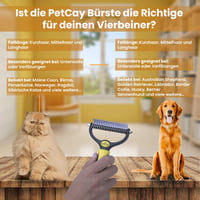 PetCay Prémium Aljszőrzet Kefe - Csomóbontó Kutyáknak és Macskáknak Közepes és Hosszú Szőrre - Allergiavédelem, Gyors Szőrtelenítés 6