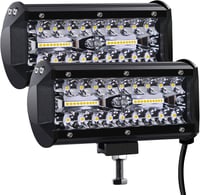 Kraumi 7" LED Munkalámpa 300W 12/24V - Vízálló IP67 Fényszóró Terepjáróhoz, Traktorhoz, Quadhoz, SUV-hoz - Univerzális Kiegészítő Szett (2db 1