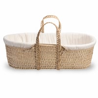 Clair de Lune Bio Mojžišov kôš z palmových listov s bambusovým matracom, 75x28 cm, prírodná krémová farba – bez detskej dečky (stav: pozri 2. obrázok) 1