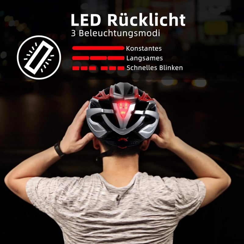 Shinmax LED-es kerékpársisak levehető szemüveggel - férfi, női MTB bukósisak
