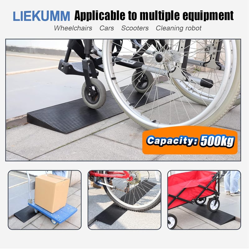 Gumírozott kerekesszék rámpa 90 cm, csúszásmentes, 500 kg teherbírású - LIEKUMM