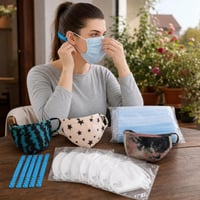 Pachet Protecție: 10x suport silicon + 3x mască bumbac + 6x mască FFP2 + 50x mască unică folosință 1