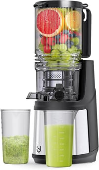 Canoly 350W Hideg Prés Gyümölcsfacsaró 140mm Extra Nagy Adagolóval - Egész Gyümölcsökhöz, Zöldségekhez, Biztonsági Zárral, Könnyen Tisztítha 1