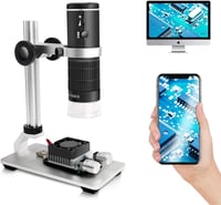 Cainda WiFi Digitális Mikroszkóp - 1080P HD Felvétel, 50-1000x Nagyítás, iOS/Android/Windows/Mac Kompatibilis, LED Világítással, Fém Állvánn 2