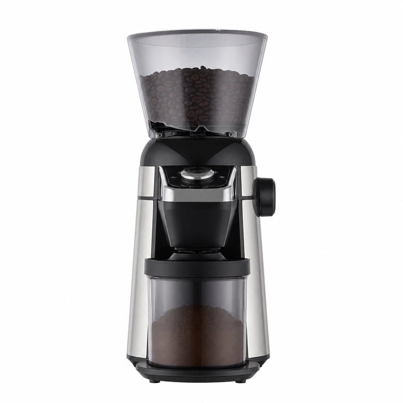 Râșniță de cafea Gaggia MD15 cu recipient pentru boabe de 300 g — defectă, funcționează parțial: sistem de fixare a recipientului de cafea deteriorat (stare: vezi poza 2)