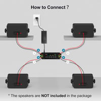 Herdio 4 Csatornás Bluetooth 5.0 Erősítő 200W Teljesítménnyel - Fali Hangrendszer USB/MIC/AUX/TWS Csatlakozással Otthoni és Mennyezeti Hangs 7