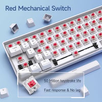 KEMOVE K61SE 60% Kompakt Gamer Billentyűzet, Piros Kapcsolók, LED Háttérvilágítás, Fehér 2