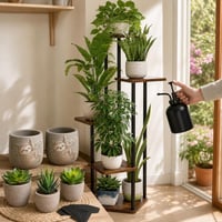 Pozsgás oázis indító: 3 db műpozsgás + 5 szintes állvány + permetező + 100 db címke + 2 db kerámiacserép 1