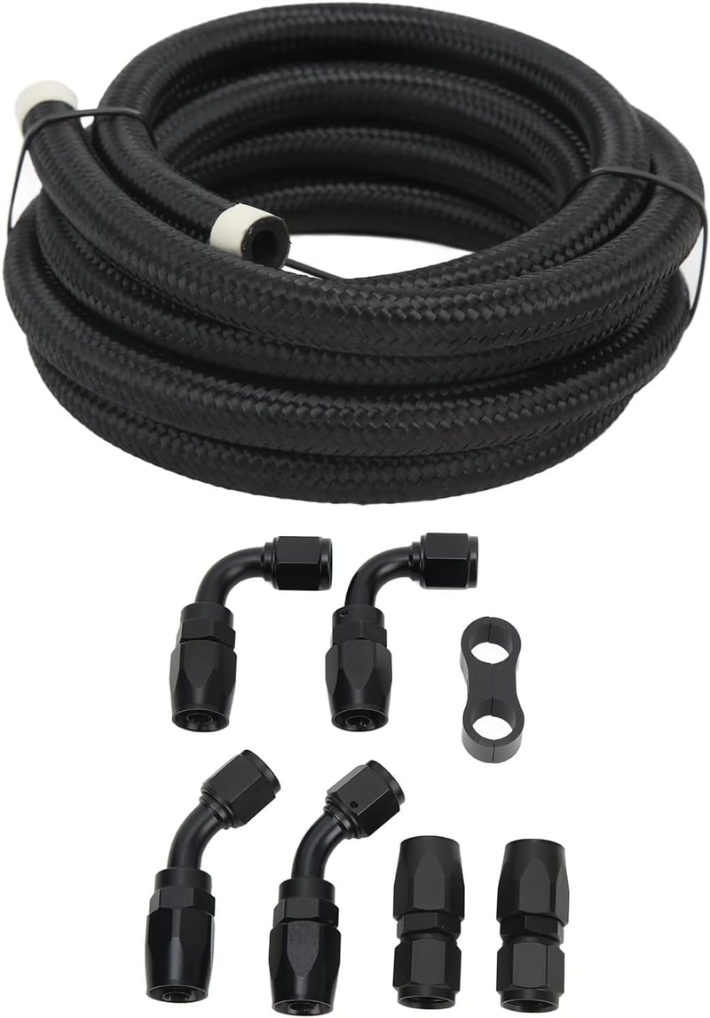 AN6 Üzemanyag és Olajcső Készlet 3m - Alumínium-Nylon Hidraulika Tömlő Adapterrel