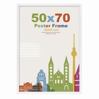 Egofine biely rám na obrazy 50x70 cm, drevený rám s akrylovým sklom, MDF, na zavesenie na stenu aj na postavenie na stôl, rám na certifikáty, 1 ks 1