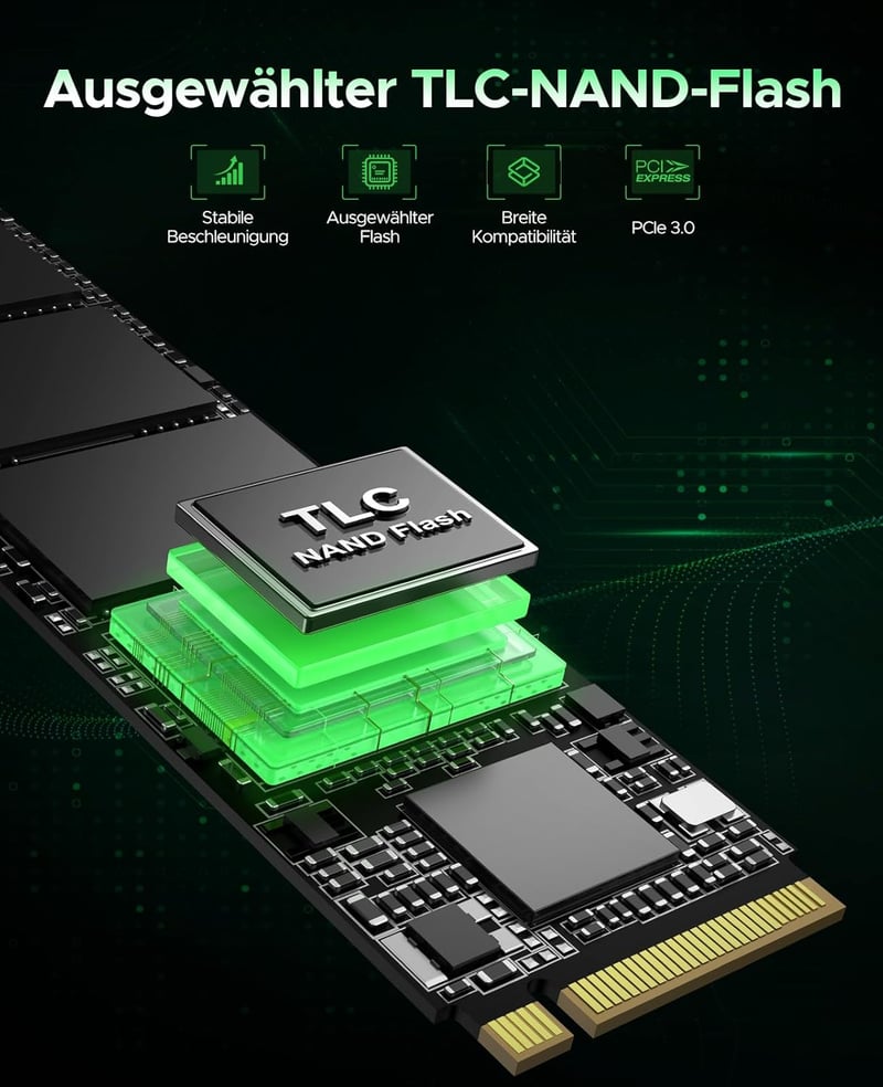 ORICO 128GB M.2 NVMe SSD - Nagy Sebességű Belső SSD Meghajtó TLC NAND Flash, 1700MB/s PCIe Gen3x4, 2280 Méret, Laptop és Asztali PC Kompatib