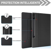 FOGARI Háttérvilágítású Bluetooth Billentyűzet Samsung Galaxy Tab S8 Ultra 14.6" Tablethez - Fekete AZERTY Kiosztás, Automatikus Alvó Funkci 5
