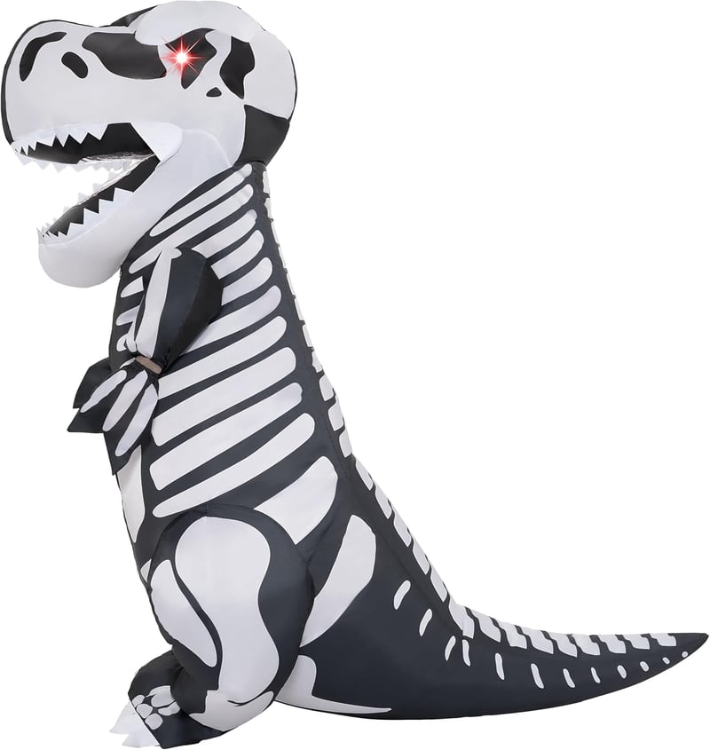 T-Rex Felfújható Csontváz Jelmez Felnőtteknek - Halloween Dinoszaurusz Kosztüm