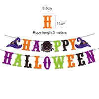 Halloween Dekor Szett: Szellemek, Denevérek, Töklámpás Zászlóval 7
