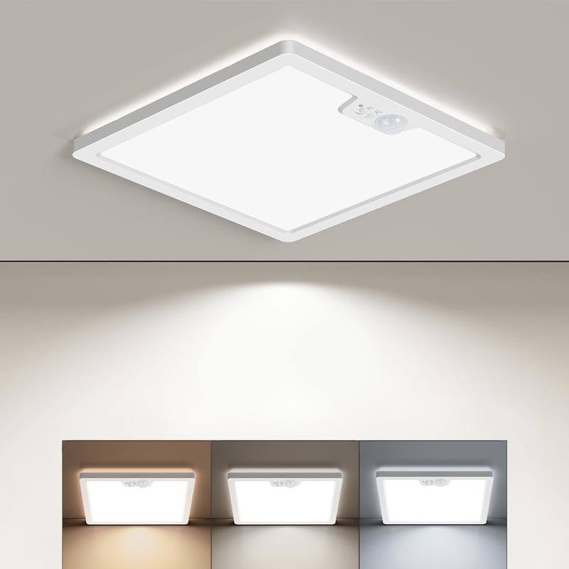 BLNAN Mozgásérzékelős LED Mennyezeti Lámpa 18W - 3 Színhőmérséklet, 3 Üzemmód, 22cm, Konyhába, Fürdőbe, Folyosóra, Garázsba