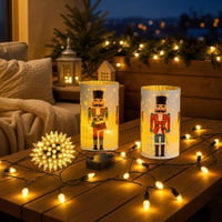 Večernji ugođaj set: retro LED lampice na baterije + 2x staklena dekorativna lampa 1