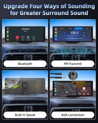 Jansite 10,26" Apple CarPlay Android Autós Kijelző 2.5K Műszerfali Kamerával, Vezeték Nélküli DrivePlay, Tolatókamera, Bluetooth, Tükrözés 18