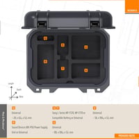 Moë & Mirakime Védőtok Sound Devices MixPre-6 és MixPre-6 II Hangrögzítőhöz, AA, NP-F, Hirose Akkumulátortöltővel, Fekete, Professzionális A 5