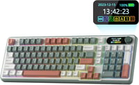 RK ROYAL KLUDGE S98 Mechanikus Billentyűzet Okos Kijelzővel, 96% Vezeték Nélküli, Bluetooth/2.4G/USB-C, Hot-Swap, Agyag Zöld - Clay Green 1