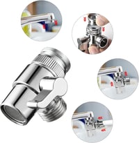 ANBOO 3-Utas Csapváltó Szelep M22/M24/G1/2 Adapterekkel - Réz-Cink Ötvözet Elosztó Mosogatógéphez, Mosógéphez és Zuhanyfejhez 5