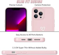 iPhone 13 Pro Max rózsaszín szilikon tok fehér szívecskékkel, ütésálló 8