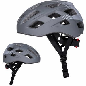 Dunlop biciklistička kaciga s LED svjetlom, veličina M (55-58 cm), crna - bez vizira (stanje: vidi 2. sliku)