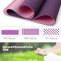 TOPLUS Jógaszőnyeg, Csúszásmentes Tornaszőnyeg Fitnesz és Pilates Edzéshez, 183x61x0,6 cm TPE Anyagú Edzőmatrac Hordozópánttal 4