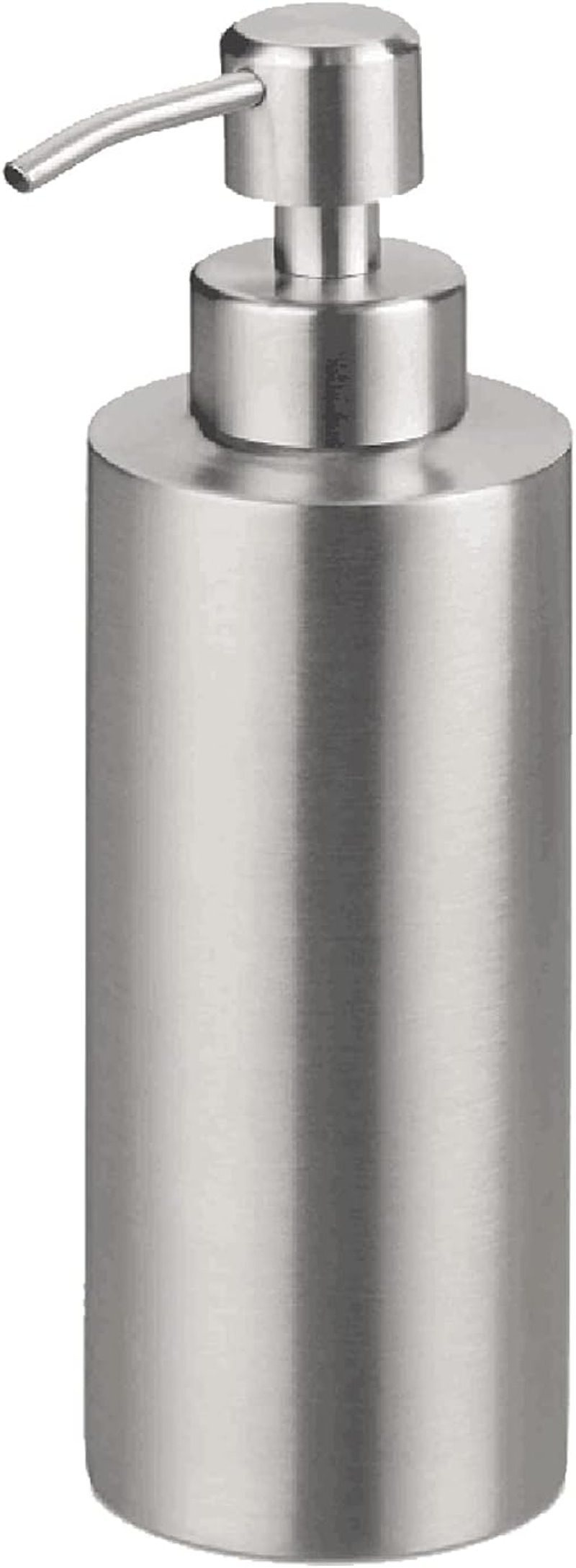Sinolofty 550ml Rozsdamentes Acél Folyékony Szappan Adagoló - Hengeres Kialakítás Fürdőszobába és Konyhába, Samponhoz, Mosogatószerhez, Ezüs