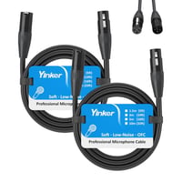 Yinker XLR Kábel Szett - 2db 1,5m Mikrofon Kábel (Apa-Anya) Hangfelszerelésekhez, Stúdió Eszközökhöz, Fekete, Rugalmas Gumi Borítással 1