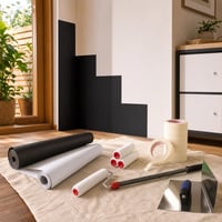 Sada na renováciu stien: fólie + valček + 16x páska + rohové hladidlo 1