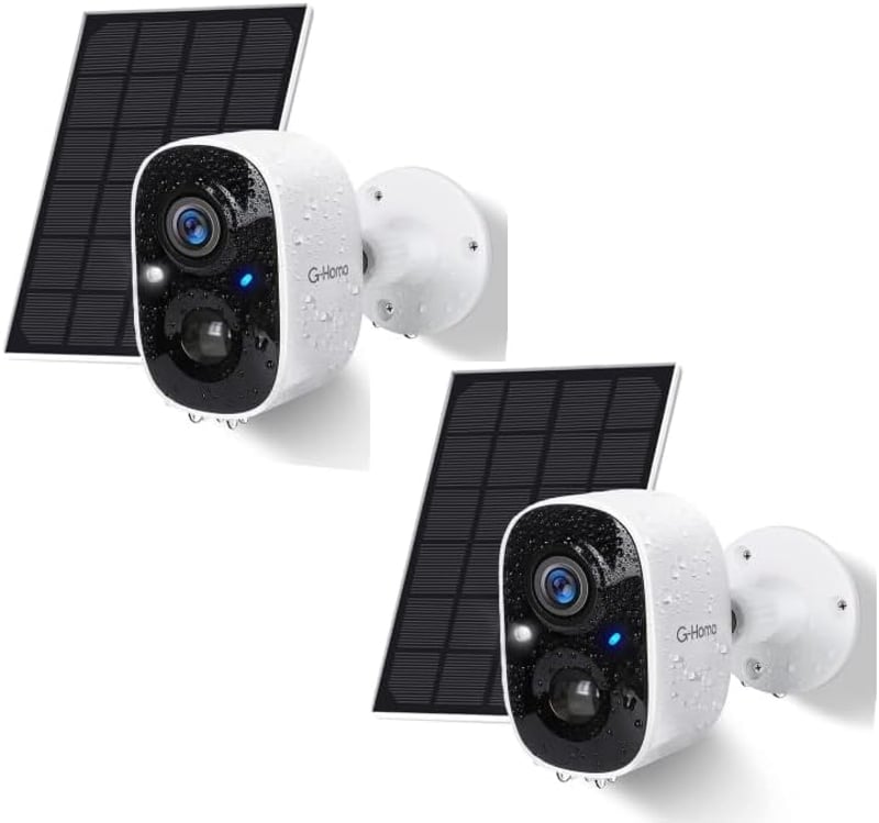 G-Homa Kültéri WiFi Biztonsági Kamera Napelemes Töltéssel - Vezeték Nélküli, 1440p Felbontás, Mozgásérzékelő, Kétirányú Hang, IP65 Vízálló, 