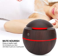 Akozon Gömb Alakú USB Párásító Diffúzor - Csendes Légtisztító Otthonra és Irodába - 130ml Tartály, Automata Kikapcsolás, Sötét Fa Mintázat 4
