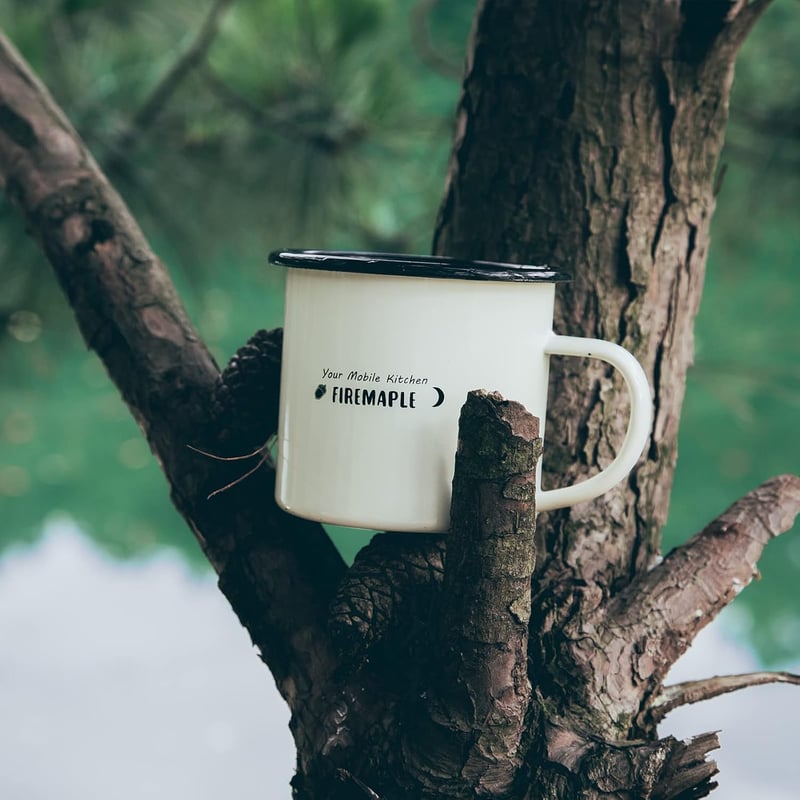 Fire-Maple Zománcozott Kemping Bögre 350ml - Hőálló Kávés Teás Pohár Utazáshoz, Irodába, Otthonra - Klasszikus Stílusú Hordozható Ivókupa