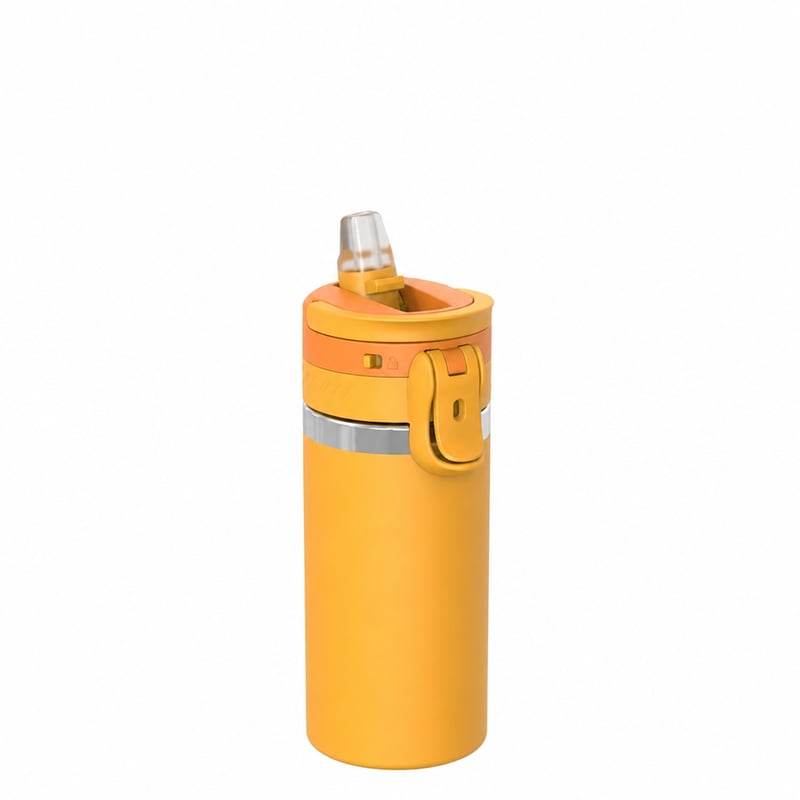 Detská termoska so slamkou Super Sparrow TouchFlow, 500 ml, žltá – chybná — chybná, čiastočne funkčná (stav: pozri 2. obrázok)