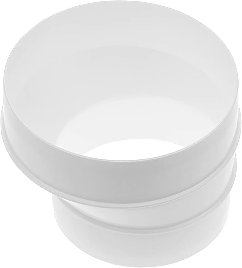 Vent Systems Szellőzőcső Szűkítő Adapter 125-100 mm - Fehér ABS Műanyag Csatlakozó HVAC Rendszerekhez, Könnyen Szerelhető Légcsatorna Átalak