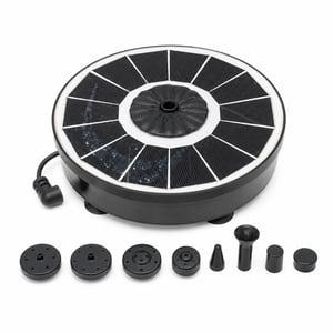 Fântână solară SZMP 3.5W pentru exterior, pompă solară cu sticlă albă pentru iaz, cu 8 duze, tije rotative, înălțime reglabilă a apei, adăpătoare pentru păsări