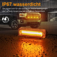 Dinfu LED Figyelmeztető Villogó Fény 40W - Narancssárga Vészjelző Lámpa 18 Üzemmóddal - Autó, Teherautó, Traktor Kiegészítő - Vízálló, Porál 3
