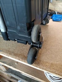 Cărucior de cumpărături pliabil Relaxdays cu funcție de urcare pe scări, coș cu capac și roți, mâner telescopic, sarcină max. 50 kg, negru, utilizat 6