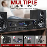 Pyle Bluetooth 5.3 Házimozi Erősítő - 2x30W Sztereó Rendszer MP3/USB/FM Támogatással, Visszhang/Mély/Magas Hangszabályzóval, Vezeték Nélküli 7