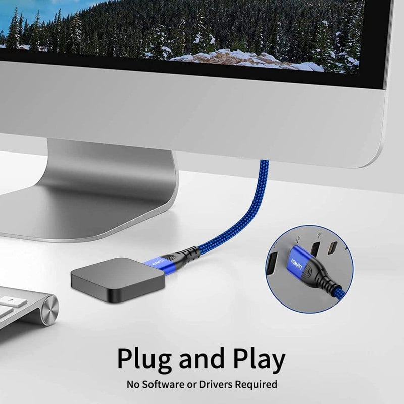 XGMATT 1 méteres kék USB 3.0 kábel, 5 Gbps, HDD és nyomtató kompatibilis