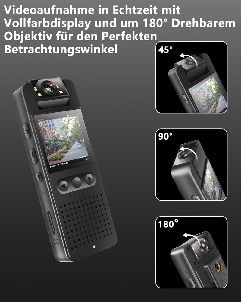 Bextgoo Testkamera 64GB Memóriakártyával - 1080P FHD Akciókamera Színes Éjjellátással, 16MP Fotók, Mágneses Klip és Kerékpártartó, Sisak Vid