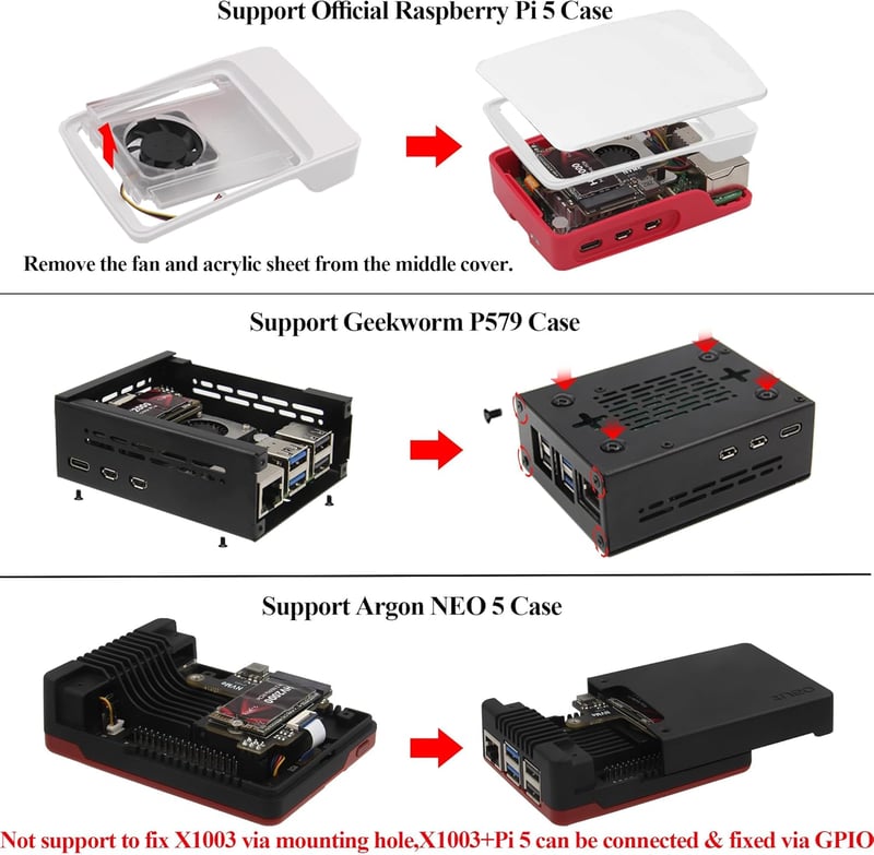 Raspberry Pi 5 NVMe SSD bővítőkártya aktív hűtéssel - Geekworm X1003