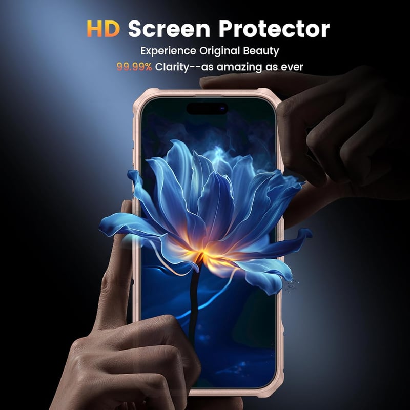 Doeshine iPhone 16 Pro Max Tok, 360° Forgatható Mágneses Gyűrűs Állvánnyal, Katonai Szintű Védelem, Kameracsúszka, 2db Kijelzővédő Fóliával,
